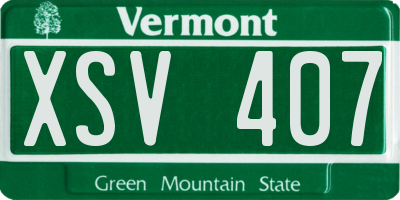 VT license plate XSV407