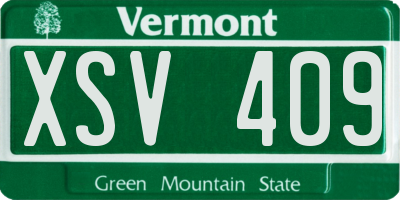 VT license plate XSV409