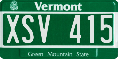 VT license plate XSV415