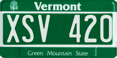VT license plate XSV420