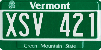 VT license plate XSV421