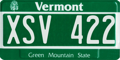 VT license plate XSV422