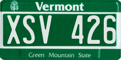 VT license plate XSV426