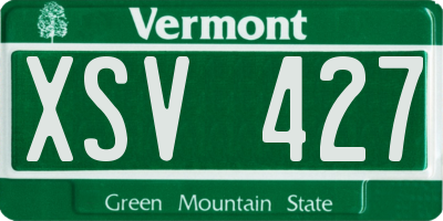 VT license plate XSV427