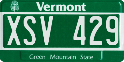 VT license plate XSV429