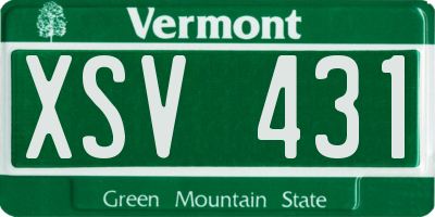 VT license plate XSV431