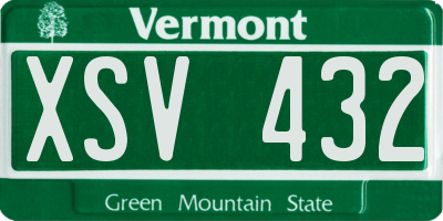 VT license plate XSV432