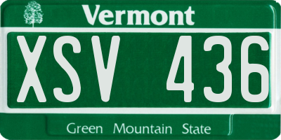 VT license plate XSV436