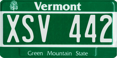 VT license plate XSV442
