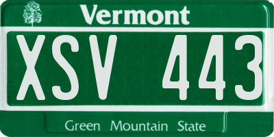 VT license plate XSV443