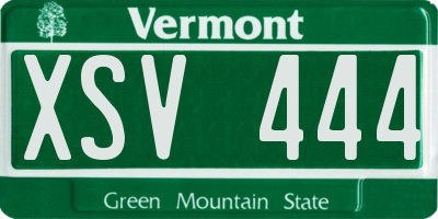 VT license plate XSV444