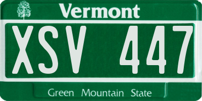 VT license plate XSV447