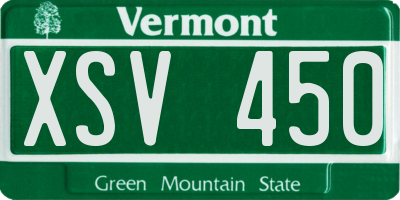 VT license plate XSV450
