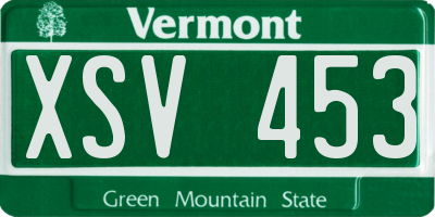 VT license plate XSV453
