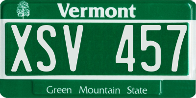 VT license plate XSV457