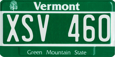 VT license plate XSV460