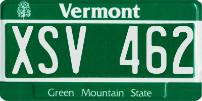 VT license plate XSV462