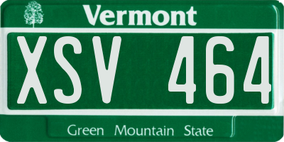 VT license plate XSV464