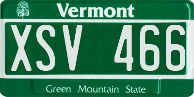 VT license plate XSV466