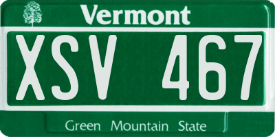 VT license plate XSV467