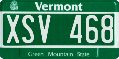 VT license plate XSV468