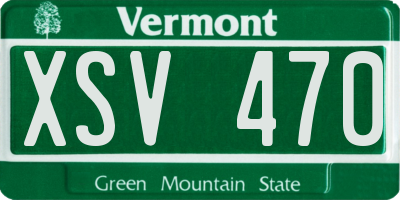 VT license plate XSV470