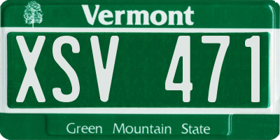 VT license plate XSV471