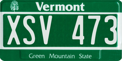 VT license plate XSV473