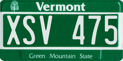 VT license plate XSV475