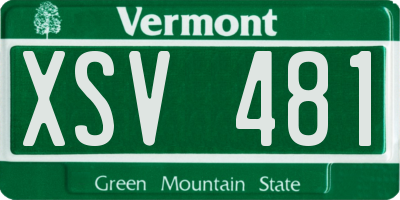 VT license plate XSV481