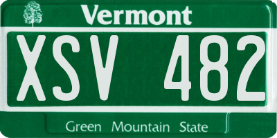 VT license plate XSV482