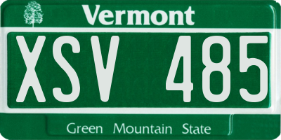 VT license plate XSV485