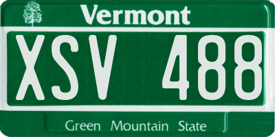 VT license plate XSV488