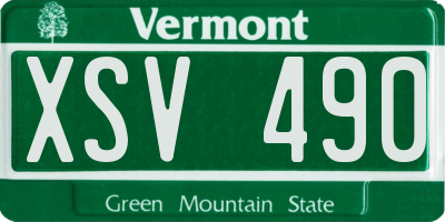 VT license plate XSV490