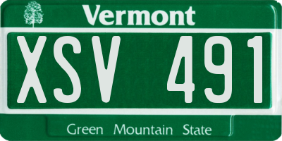 VT license plate XSV491