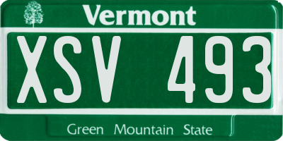 VT license plate XSV493