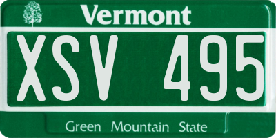 VT license plate XSV495