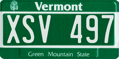 VT license plate XSV497