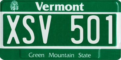 VT license plate XSV501