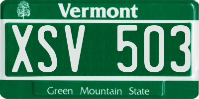 VT license plate XSV503