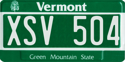 VT license plate XSV504