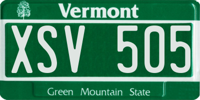 VT license plate XSV505