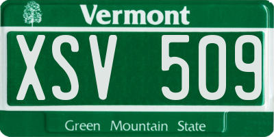 VT license plate XSV509