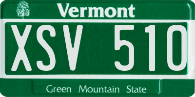 VT license plate XSV510