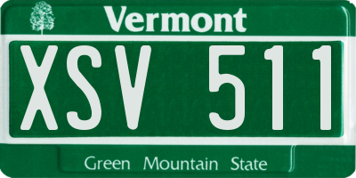 VT license plate XSV511