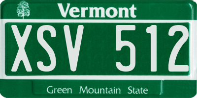 VT license plate XSV512