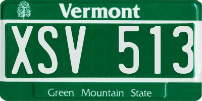 VT license plate XSV513