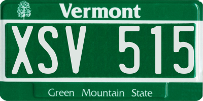 VT license plate XSV515