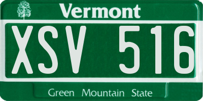VT license plate XSV516