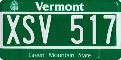 VT license plate XSV517